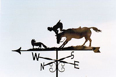 Oops!Horse and fox weather vane